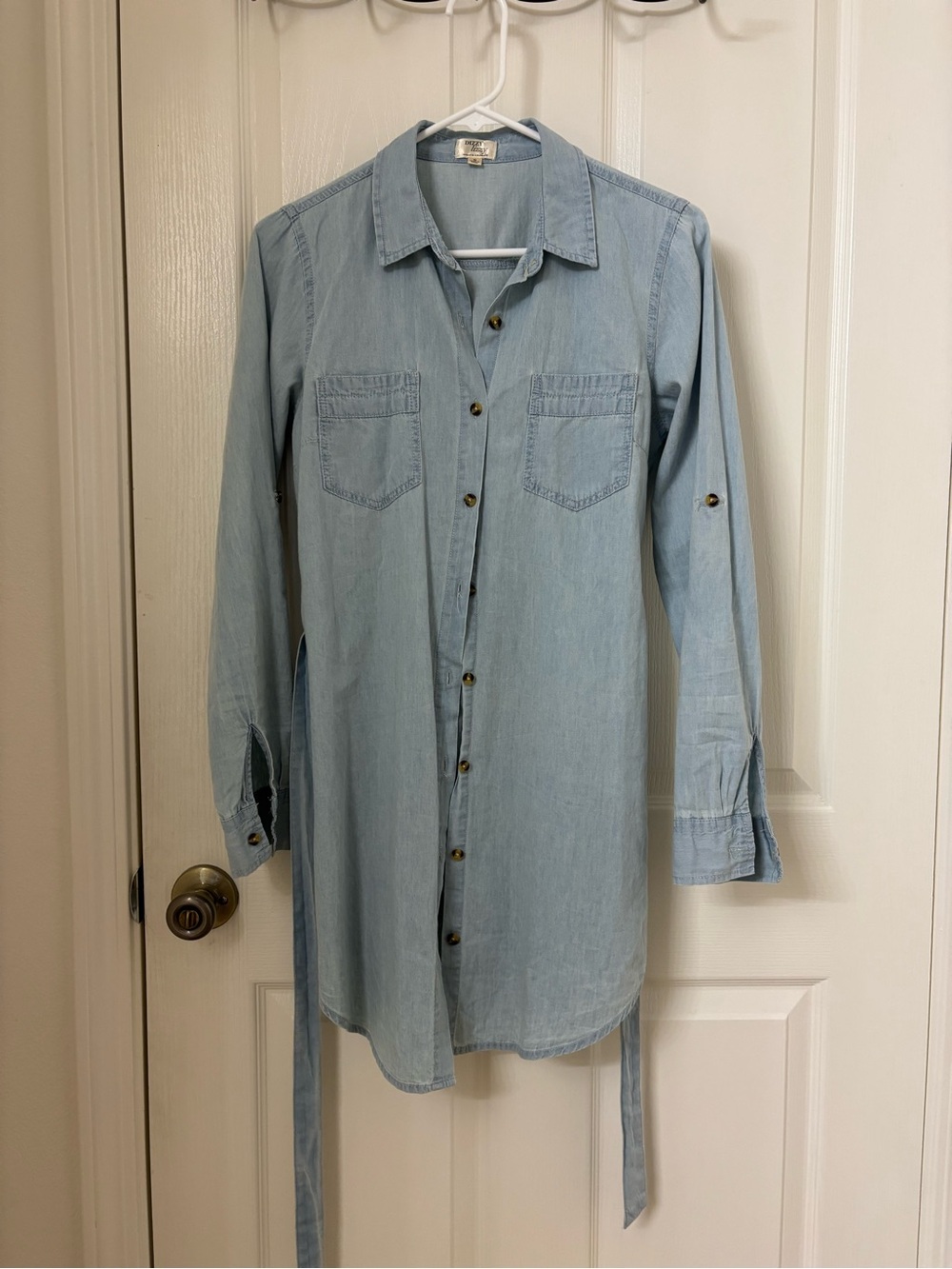 Dizzy Light Blue Denim Tunic Shirt Dress